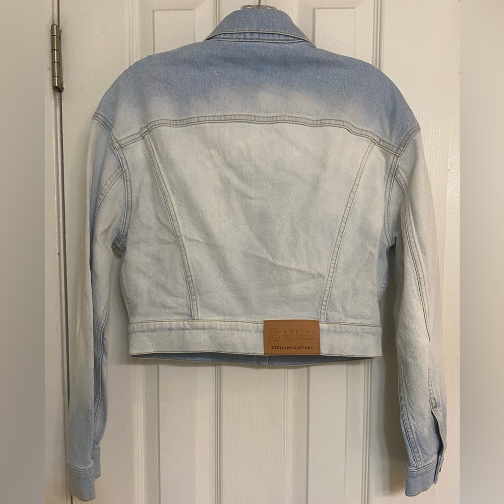 Stella McCartney Contrast 2001 Denim Crop Jean Jacket Size XS (EU 34) - Picture 2 of 7